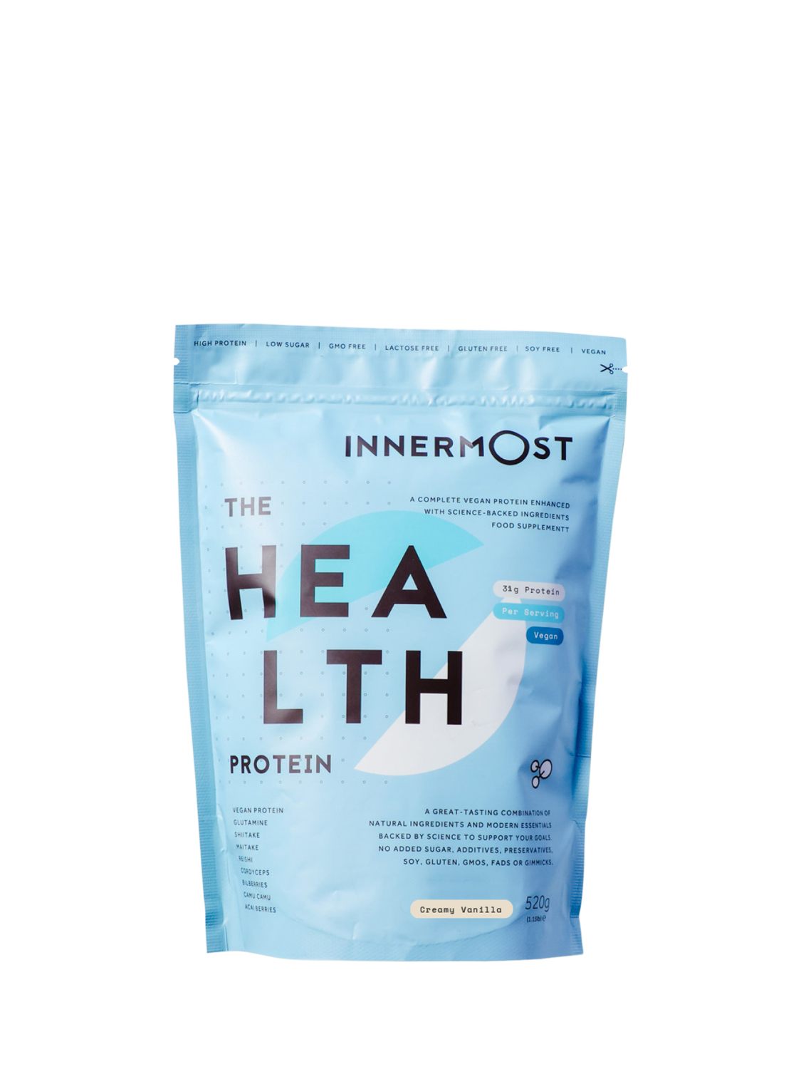 Product image 1 of 8, which shows Innermost The Health Protein Vanilla, 520g