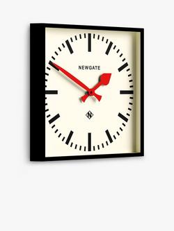 Newgate Clocks No. 5 Railway Quartz Square Wall Clock, 33.5cm, Black - view 2, Black