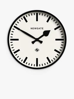 Newgate Clocks Quartz Railway Wall Clock, 37cm, Black, Black