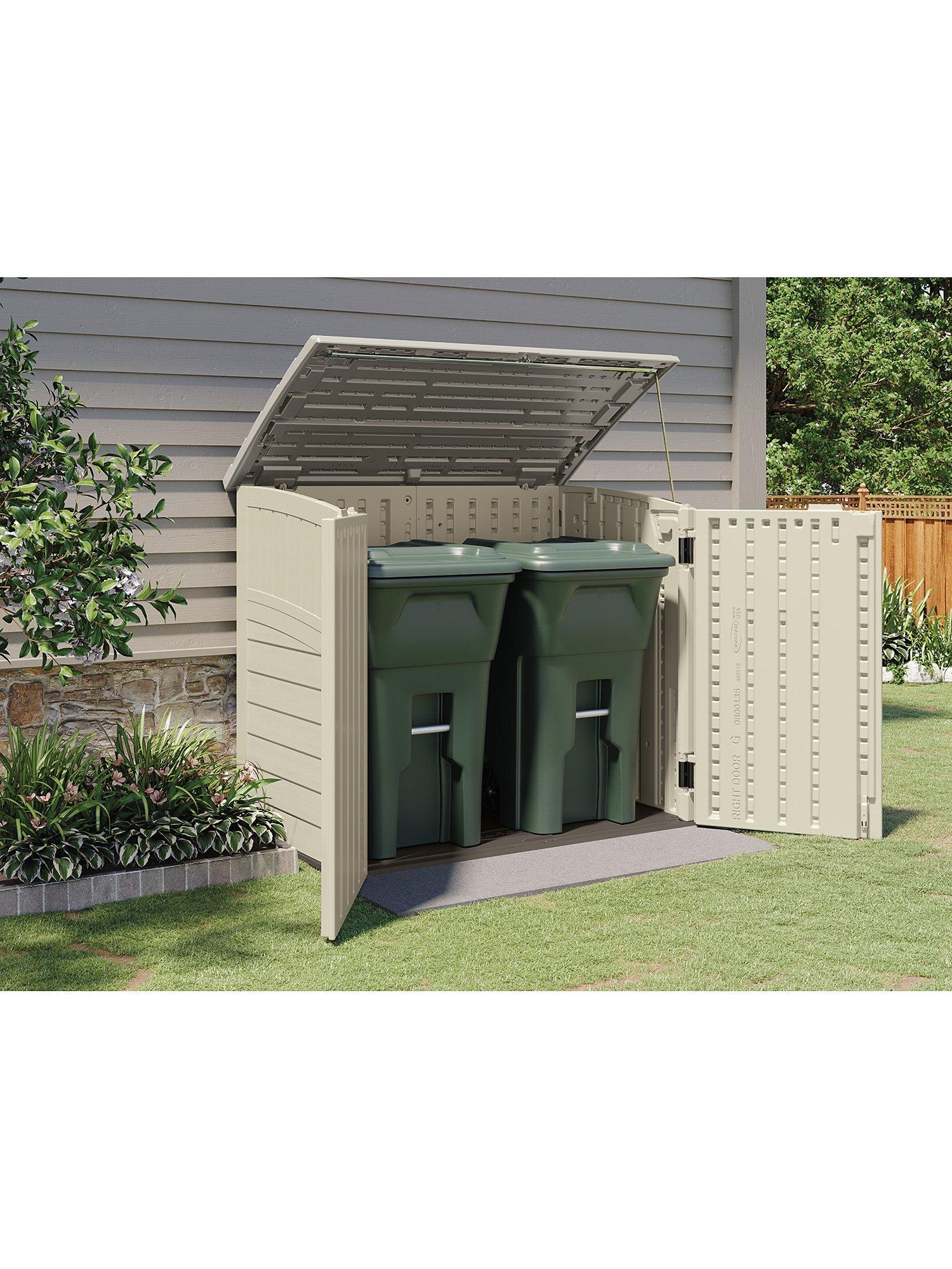 Suncast Kensington Horizontal Storage Shed, 34cu ft/0.9cu m, Vanilla