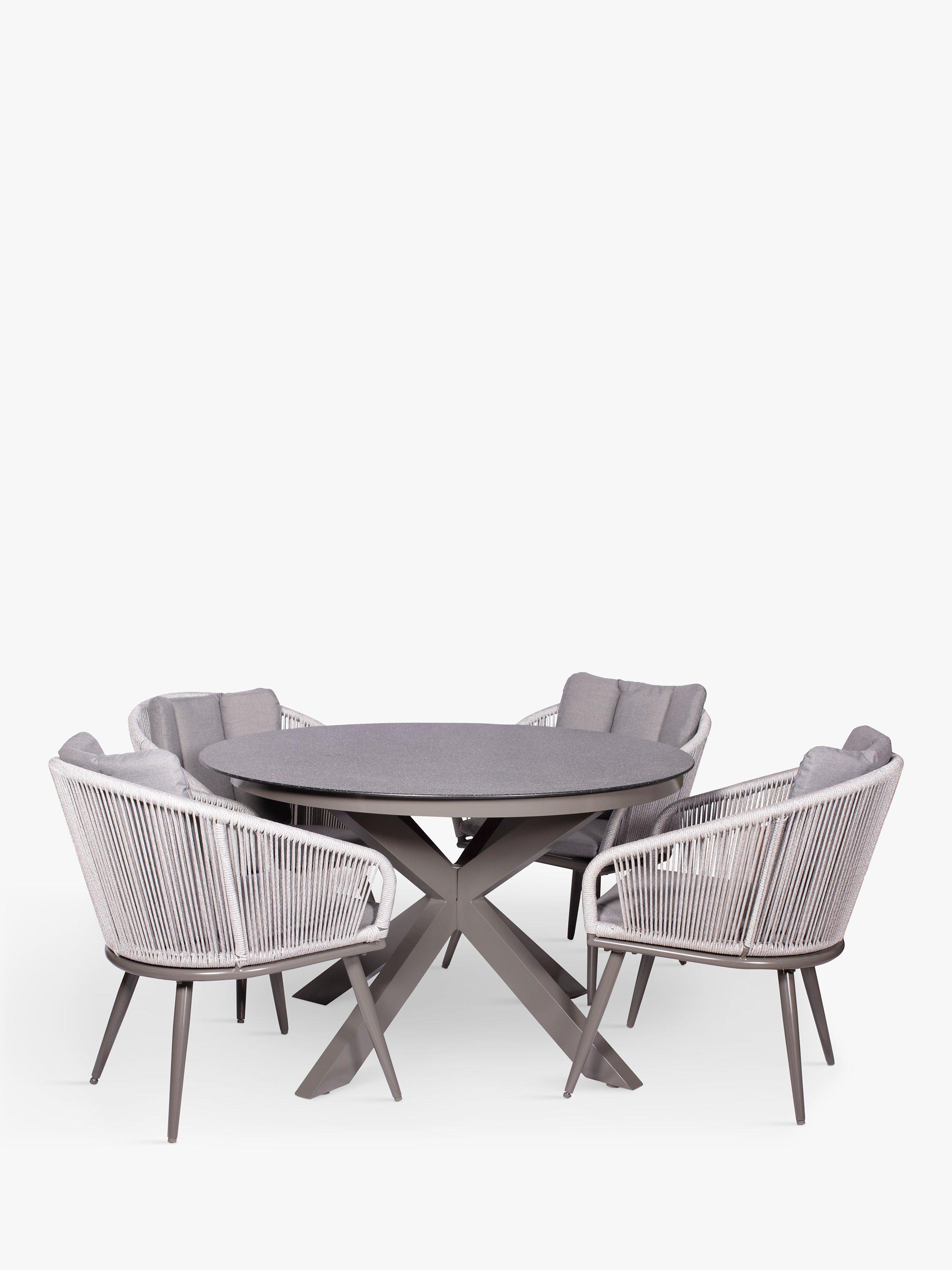Royalcraft Aspen 4-Seater Garden Dining Table & Chairs Set, Grey