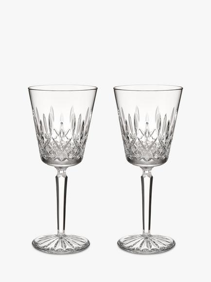 Waterford Crystal Lismore Cut Glass Tall Wine Glass, Set of 2, 280ml, Clear, Clear