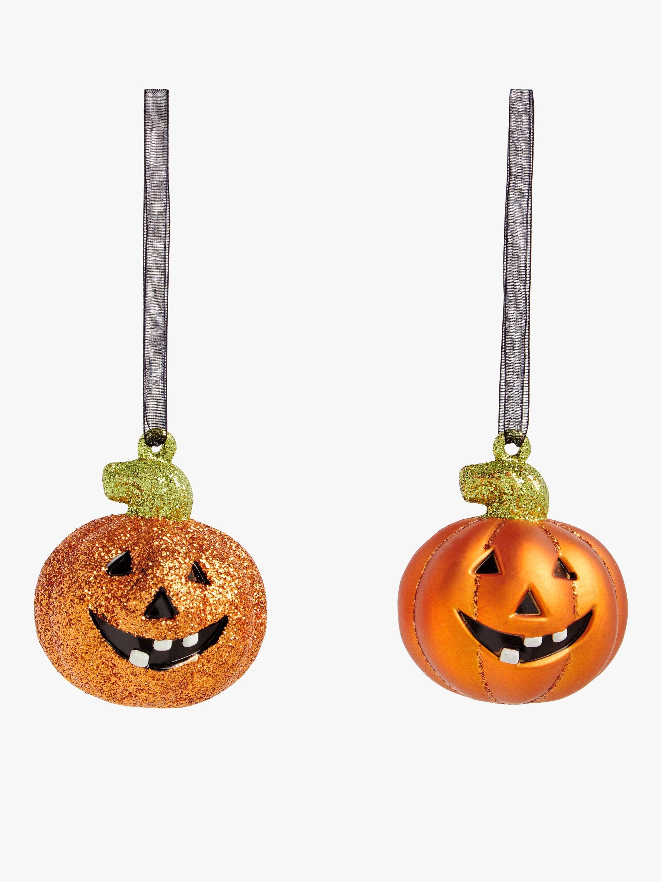 John Lewis Halloween Pumpkin Baubles, Pack of 2