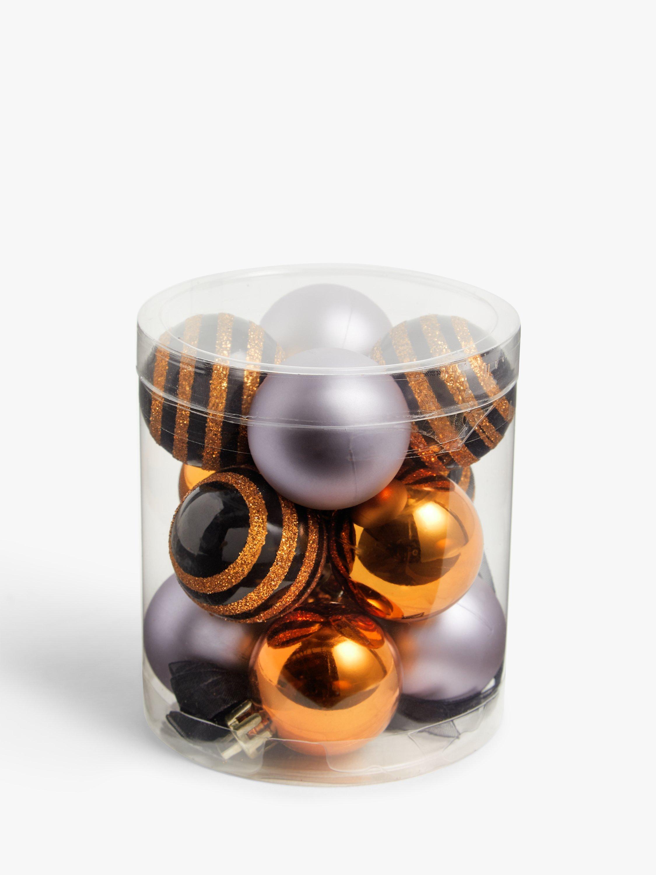 John Lewis Halloween Shatterproof Mini Baubles, Pack of 12, Multi