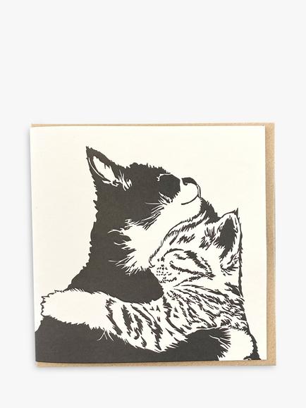 Penguin Ink Cats Blank Greeting Card, 