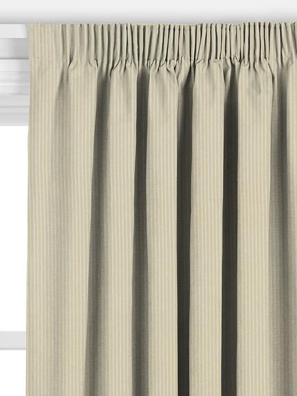 John Lewis Cotton Herringbone Stripe Made to Measure Curtains or Roman Blind, Butter - view 2, Butter