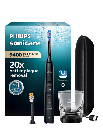 Philips Sonicare DiamondClean Smart 9400 Electric Toothbrush with Charging Case, Black
