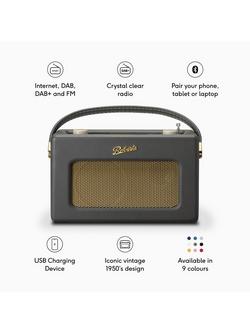 Roberts Revival iStream 3L DAB+/FM Internet Smart Radio with Bluetooth - view 2, Charcoal Grey
