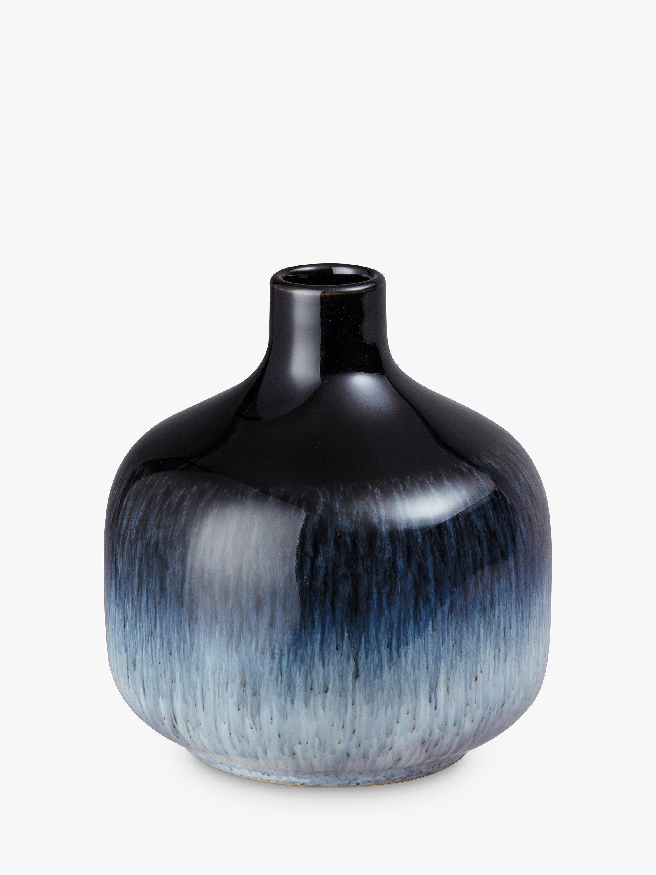 Denby Halo Square Bud Vase, H13cm, Black/Multi