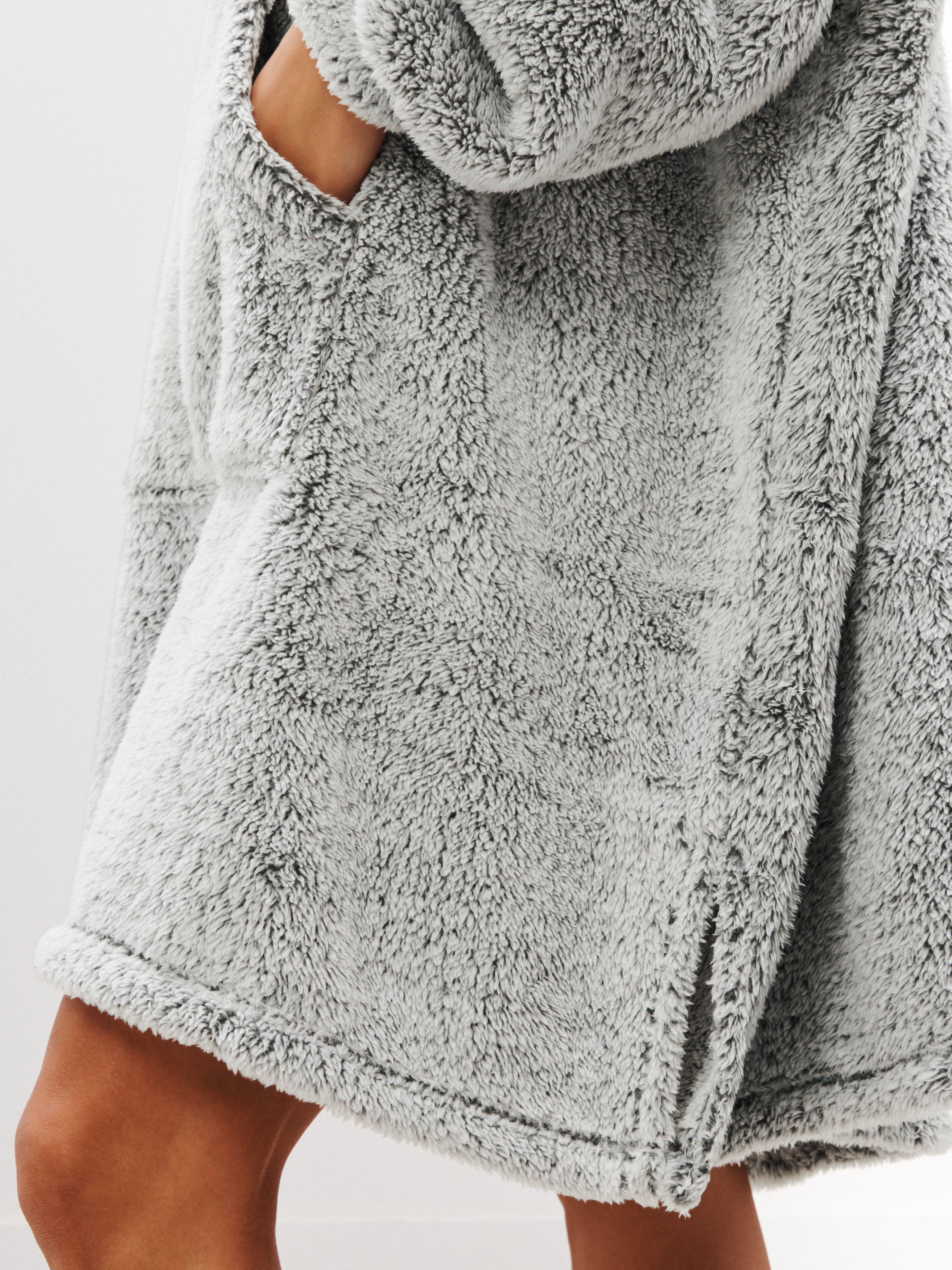 Product image 6 of 6, which shows John Lewis Hi-Pile Oversized Lounge Hoodie, Grey