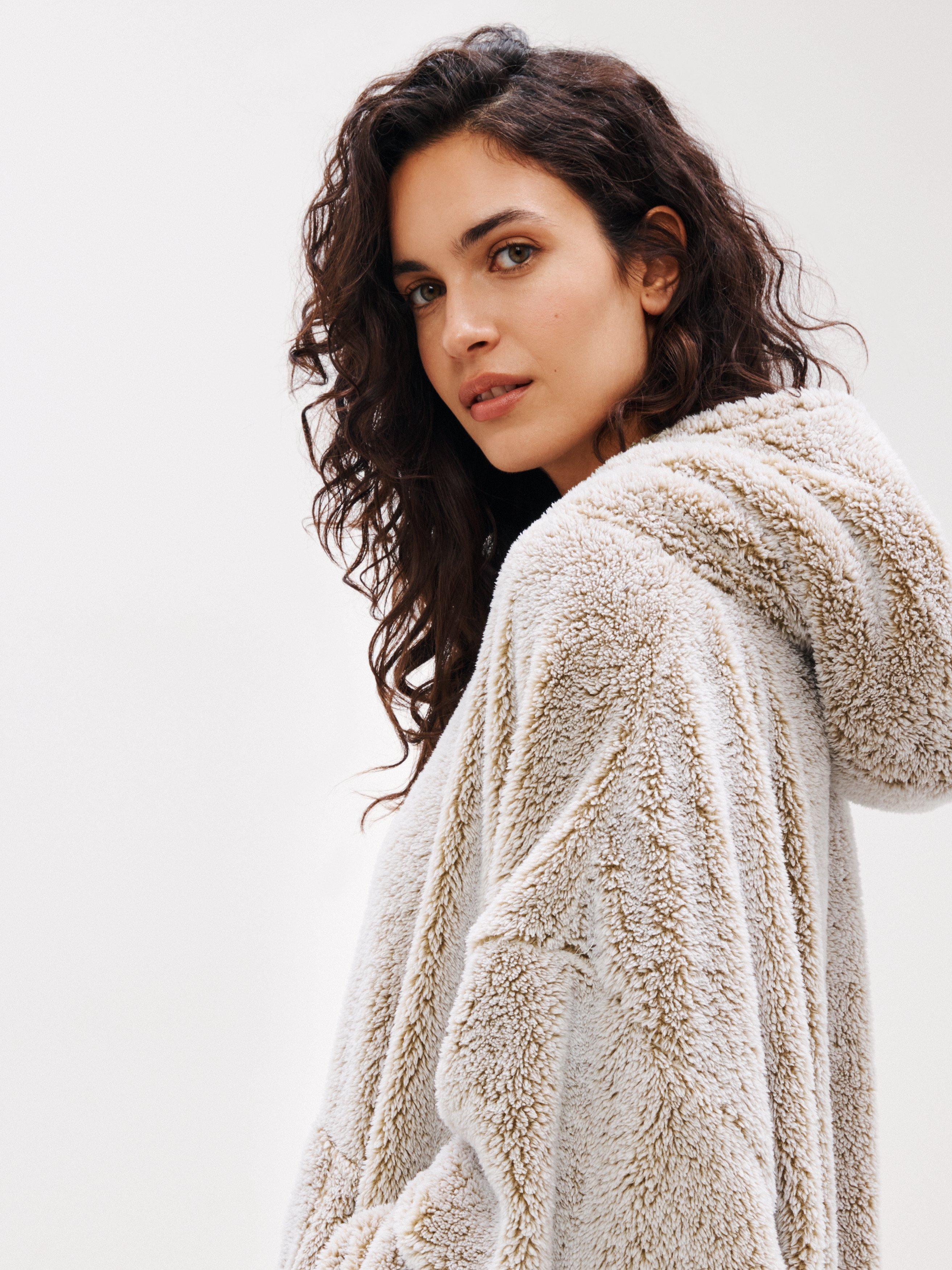 Product image 5 of 6, which shows John Lewis Hi-Pile Oversized Lounge Hoodie, Oatmeal