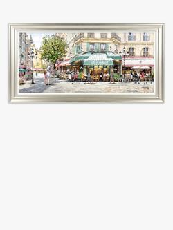 John Lewis Richard Macneil 'Paris Cafe' Framed Print, 56 x 111cm, Multi, Multi