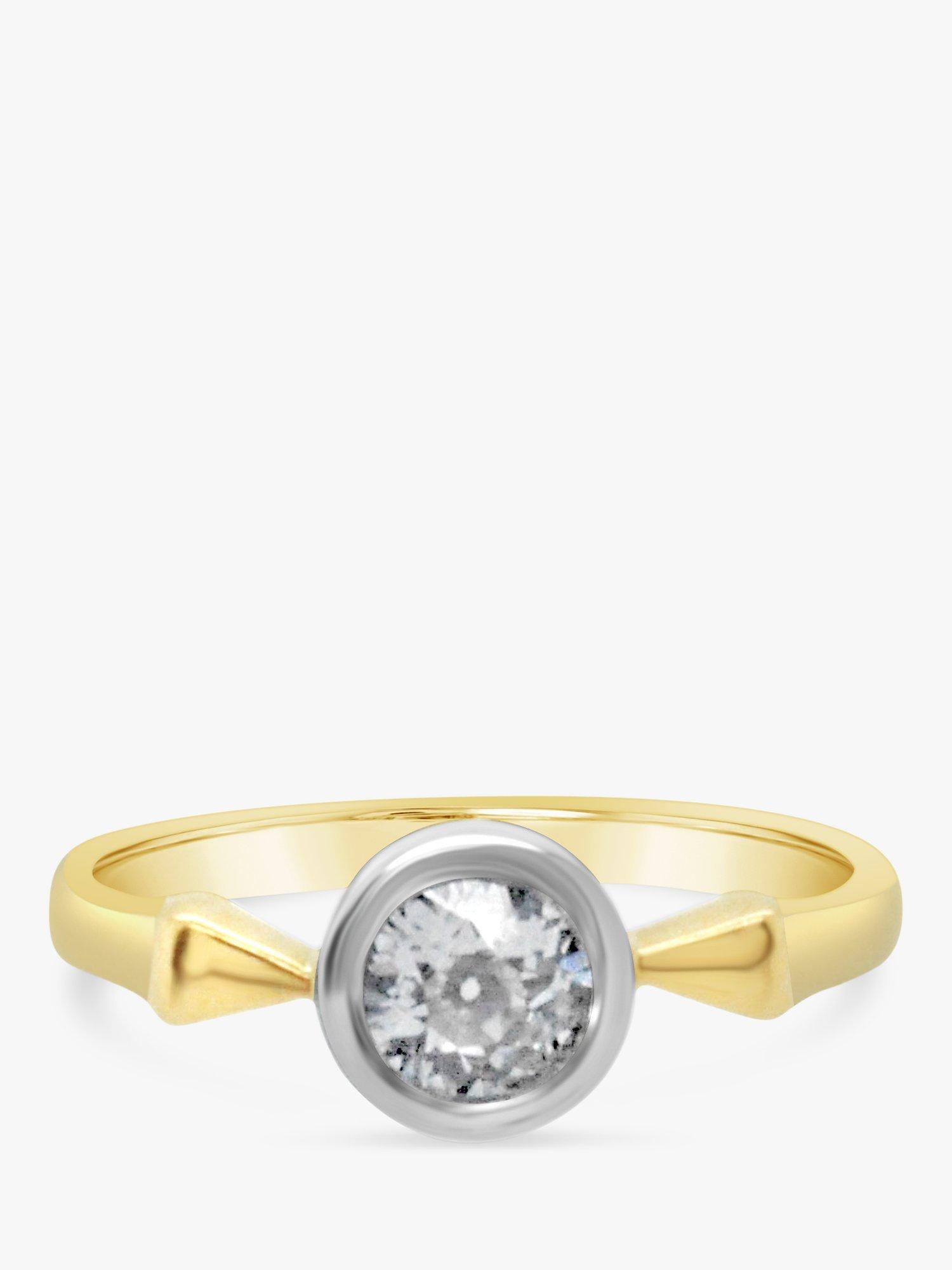 Product image 1 of 4, which shows Milton & Humble Jewellery Pre-Loved 18ct Yellow Gold & Platinum Diamond Ring