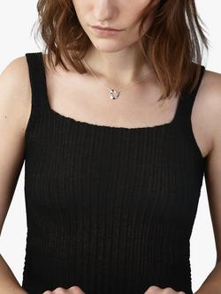 Georg Jensen Asymmetric Leaf Heart Pendant Necklace, Silver - view 2, Silver