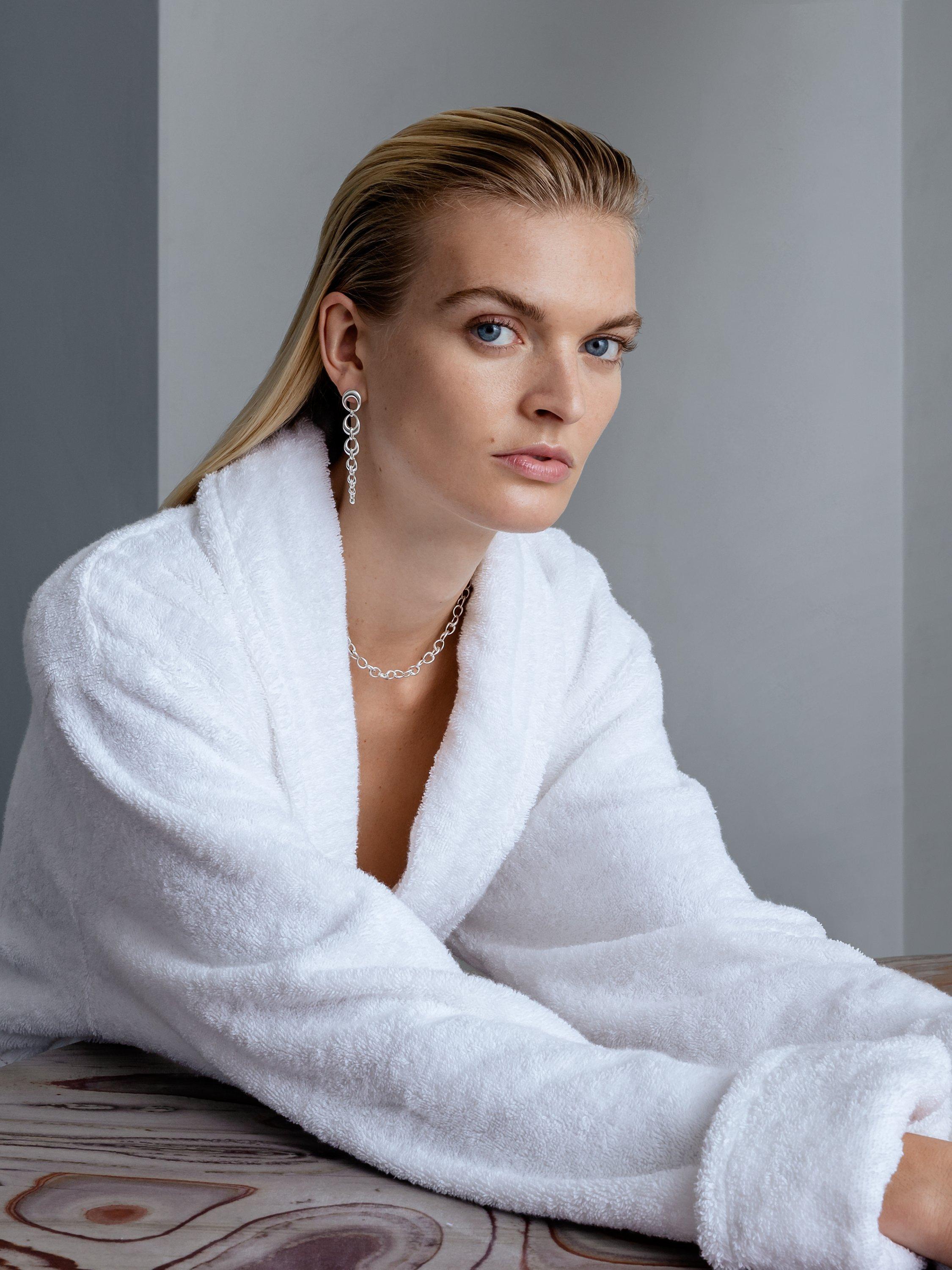 Product image 3 of 5, which shows Georg Jensen Offspring Sterling Silver Drop Earrings, Silver
