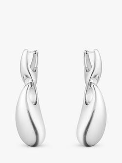 Georg Jensen Sculptural Sterling Silver Drop Earrings, Silver, Silver