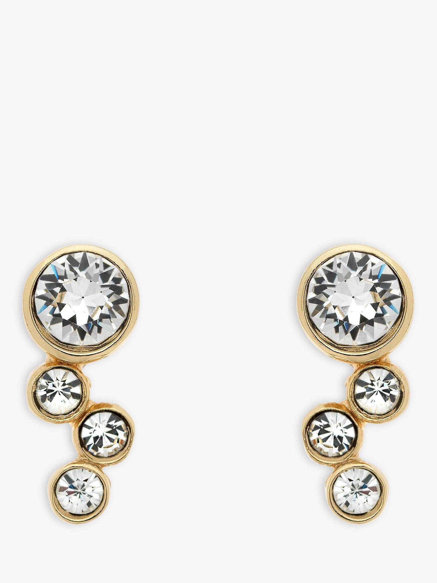 Product image 1 of 3, which shows Melissa Odabash Gold & Crystal Ear Climber Earrings, Gold