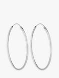 Simply Silver Medium Hoop Earrings, Silver