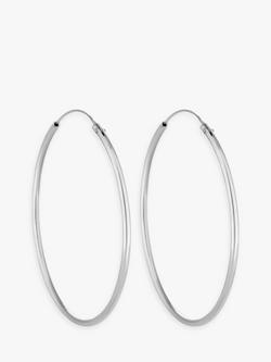 Simply Silver Medium Hoop Earrings, Silver, Silver