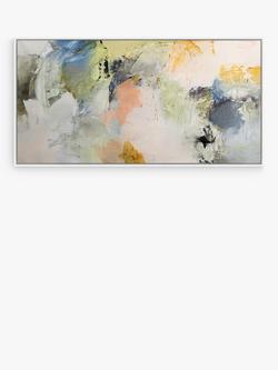 John Lewis Natasha Barnes 'Formation' Abstract Framed Canvas Print, 64 x 124cm, White/Multi, White/Multi