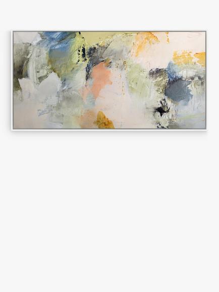 John Lewis Natasha Barnes 'Formation' Abstract Framed Canvas Print, 64 x 124cm, White/Multi, White/Multi