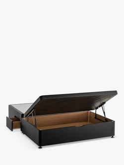 Silentnight 2 Drawer Continental Half Ottoman Divan Storage Bed, Double - view 2, Ebony