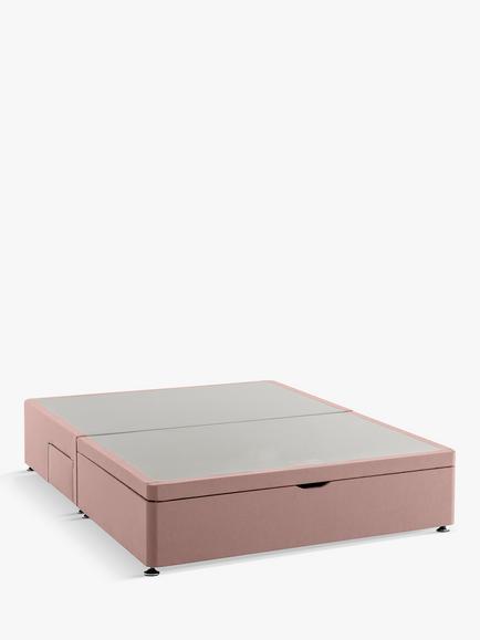Silentnight 2 Drawer Continental Half Ottoman Divan Storage Bed, Double, Dusky Pink