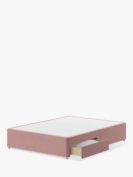 Silentnight 2 Drawer Divan Base, Double, Dusky Pink