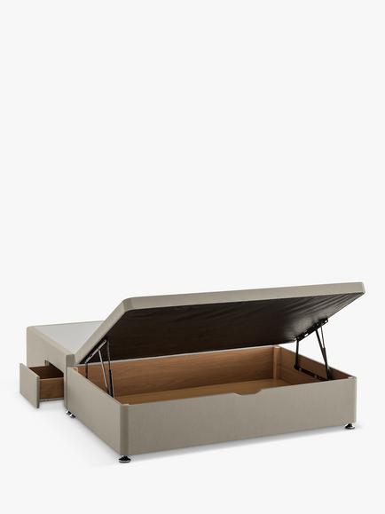 Silentnight 2 Drawer Continental Half Ottoman Divan Base Storage Bed, Super King Size - view 2, Mink