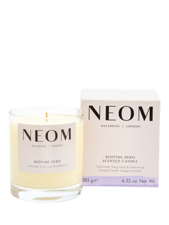 NEOM Wellbeing London Bedtime Hero Scented Candle, 185g