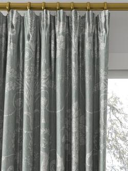 Laura Ashley Josette Woven Made to Measure Curtains or Roman Blind, Grey Green - view 2, Grey Green