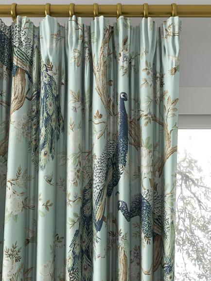 Laura Ashley Belvedere Made to Measure Curtains or Roman Blind, Duck Egg - view 2, Duck Egg