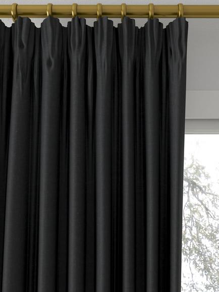 Laura Ashley Swanson Made to Measure Curtains or Roman Blind, Charcoal - view 2, Charcoal