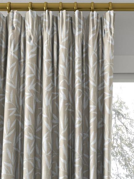 Laura Ashley Willow Leaf Chenille Made to Measure Curtains or Roman Blind, Natural - view 2, Natural