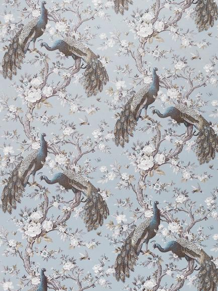 Laura Ashley Belvedere Velvet Furnishing Fabric, Chalk Blue