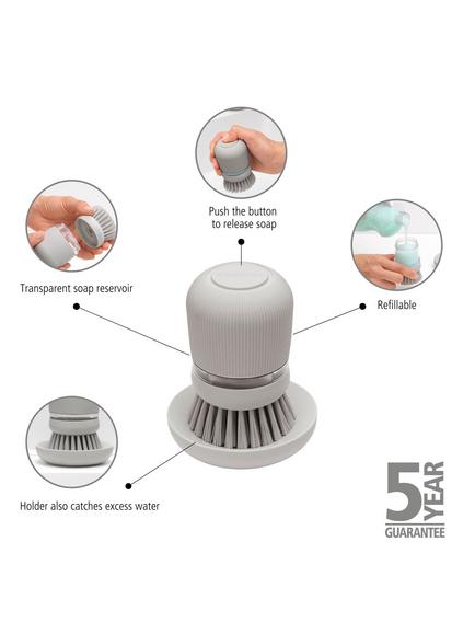 Brabantia SinkSide Soap Dispensing Dish Brush - view 2, Mid Grey