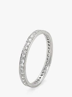 E.W Adams 18ct White Gold Diamond Full Eternity Ring, N, White Gold