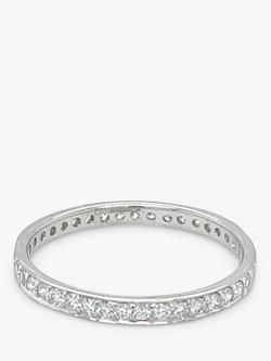 E.W Adams 18ct White Gold Diamond Full Eternity Ring, N - view 2, White Gold