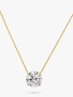 E.W Adams 18ct Yellow Gold Solitaire Diamond Pendant Necklace, Gold