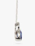 E.W Adams 18ct White Gold Sapphire & Diamond Pendant Necklace