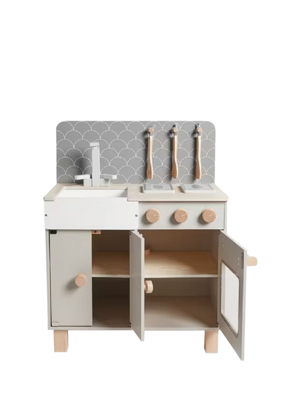 John Lewis Modern Wooden Play Kitchen - view 2, Multi