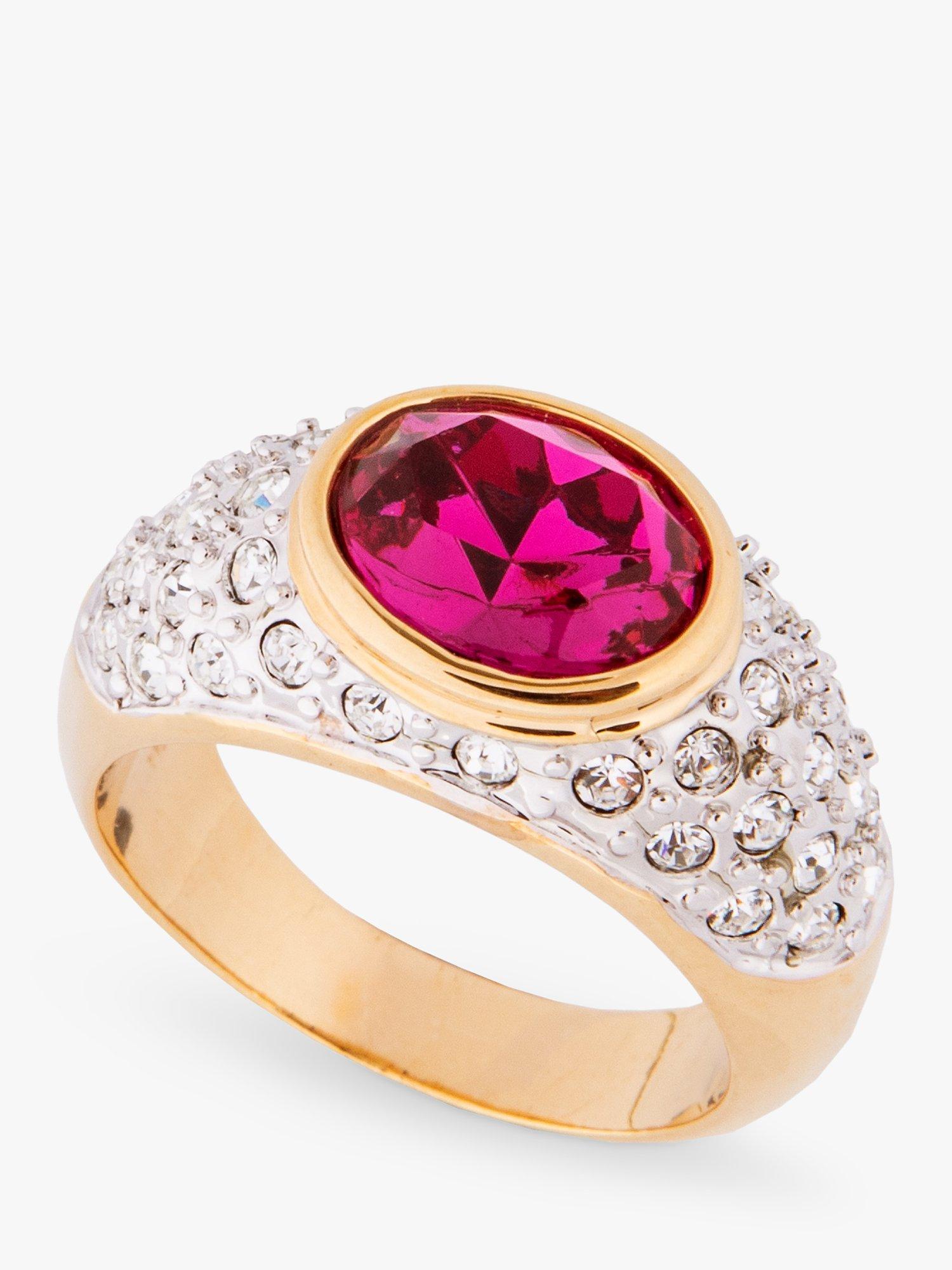 Product image 1 of 2, which shows Eclectica Pre-Loved Swarovski Crystal Two-Tone Oval Ring, P