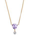 Eclectica Pre-Loved Swarovski Crystals Drop Pendant Necklace, Gold/Lilac