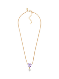 Eclectica Pre-Loved Swarovski Crystals Drop Pendant Necklace, Gold/Lilac