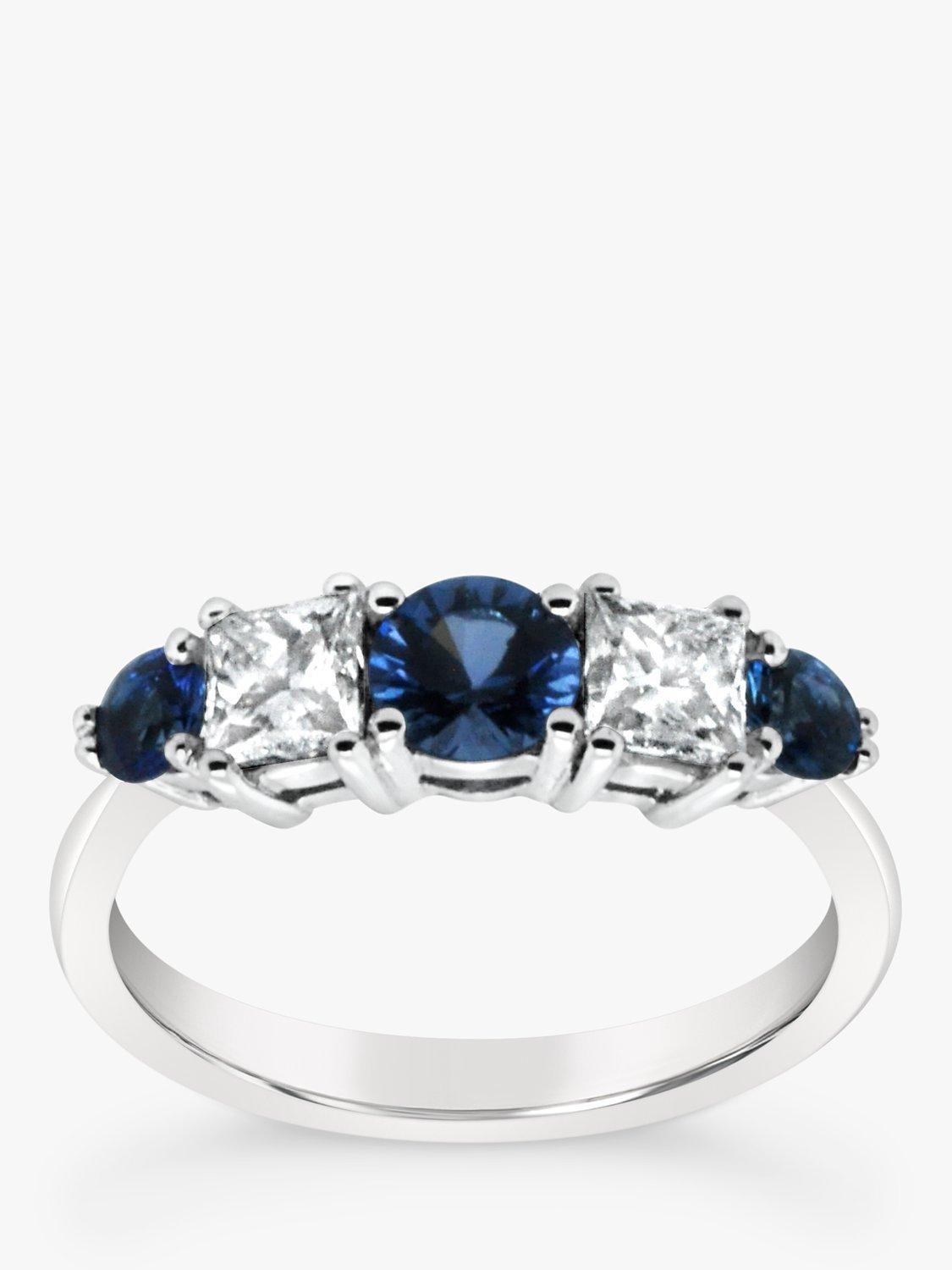 Product image 1 of 4, which shows Milton & Humble Jewellery Pre-Loved 18ct White Gold Sapphire & Diamond Ring, Dated London 2006
