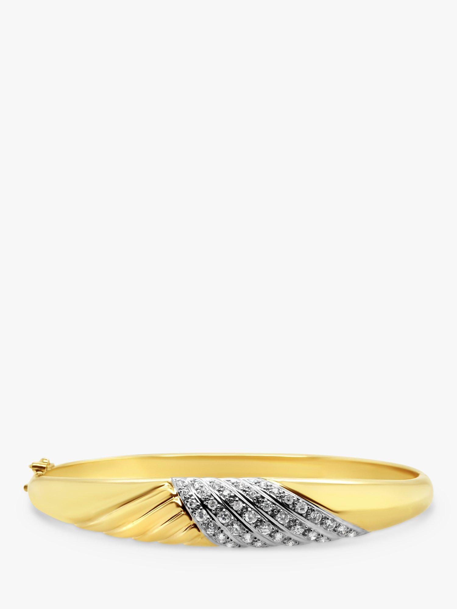Product image 1 of 3, which shows Milton & Humble Jewellery Pre-Loved 18ct Yellow Gold Diamond Bangle Bracelet, Dated Circa 2000s