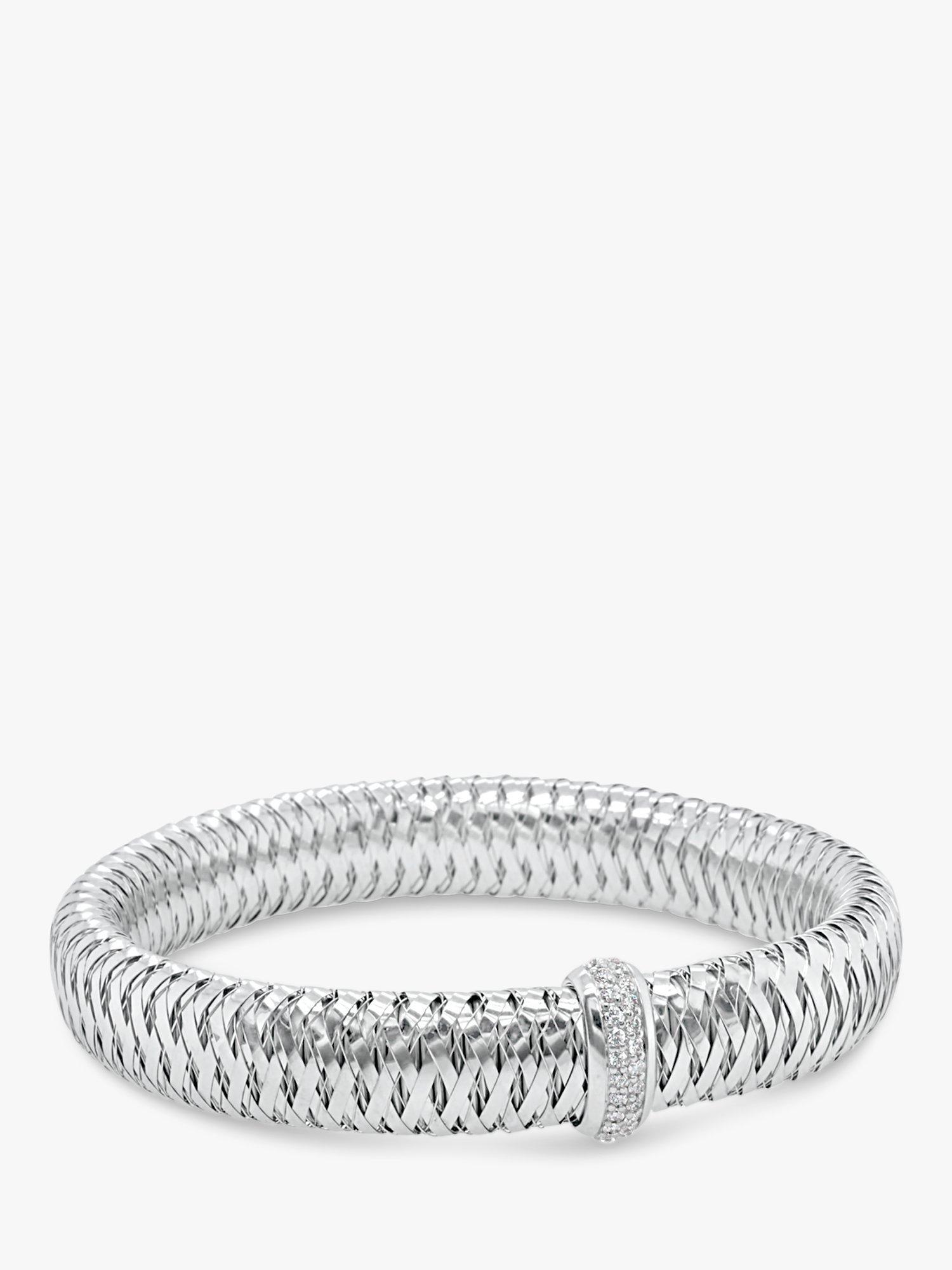 Product image 1 of 4, which shows Milton & Humble Jewellery Pre-Loved Roberto Coin 18ct White Gold Diamond Stretch Bracelet