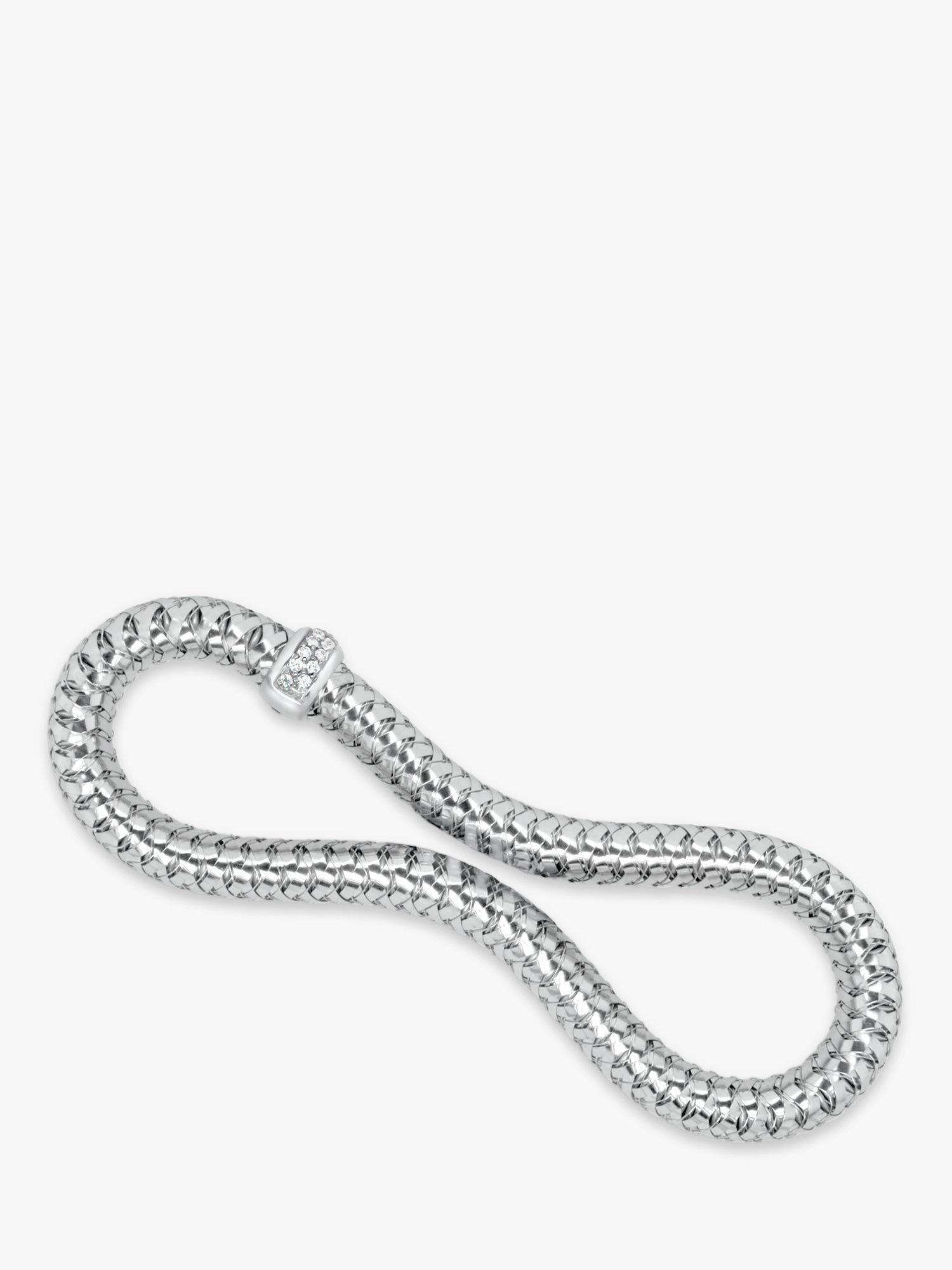 Product image 2 of 4, which shows Milton & Humble Jewellery Pre-Loved Roberto Coin 18ct White Gold Diamond Stretch Bracelet