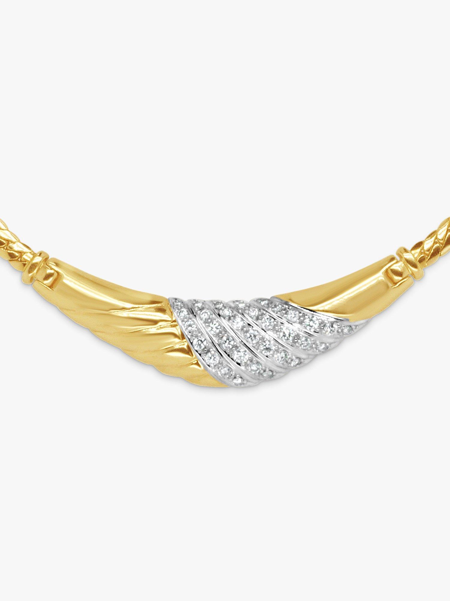 Product image 2 of 4, which shows Milton & Humble Jewellery Pre-Loved 18ct Yellow Gold Diamond Collarette Necklace, Dated Circa 2000s