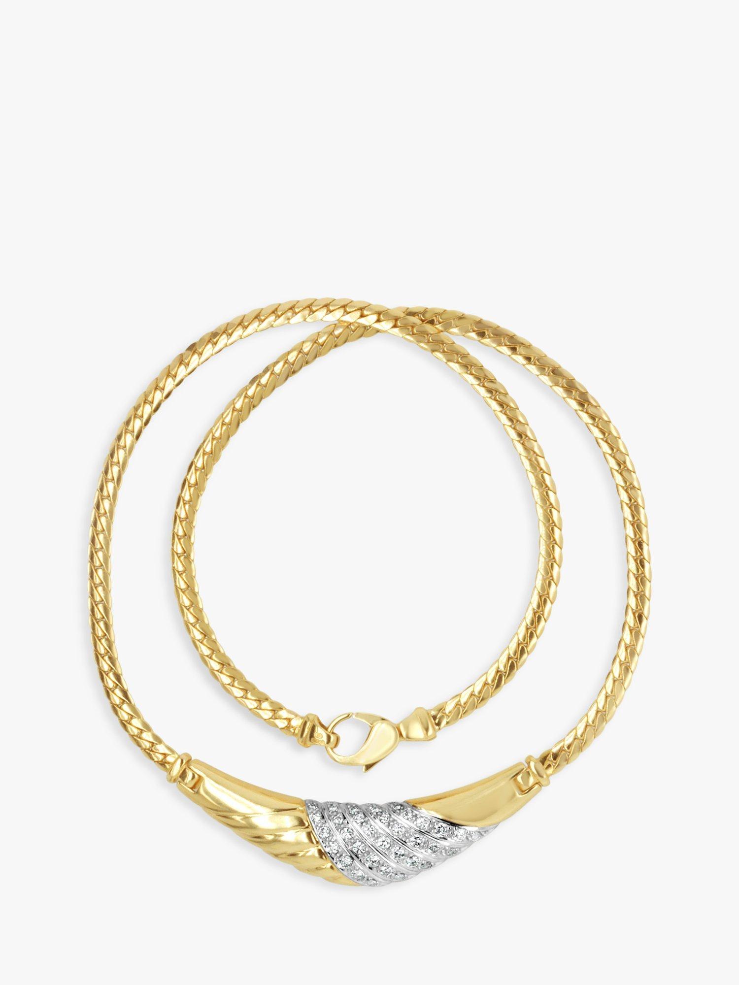 Product image 3 of 4, which shows Milton & Humble Jewellery Pre-Loved 18ct Yellow Gold Diamond Collarette Necklace, Dated Circa 2000s